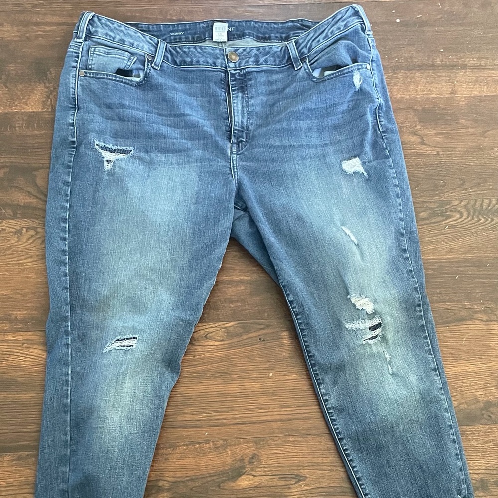 Lane Bryant lightly distressed stretch skinny jeans in size 22 regular